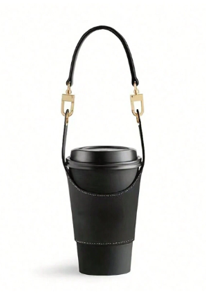 Decaf | Faux Leather Coffee Cup Holder Sleeve