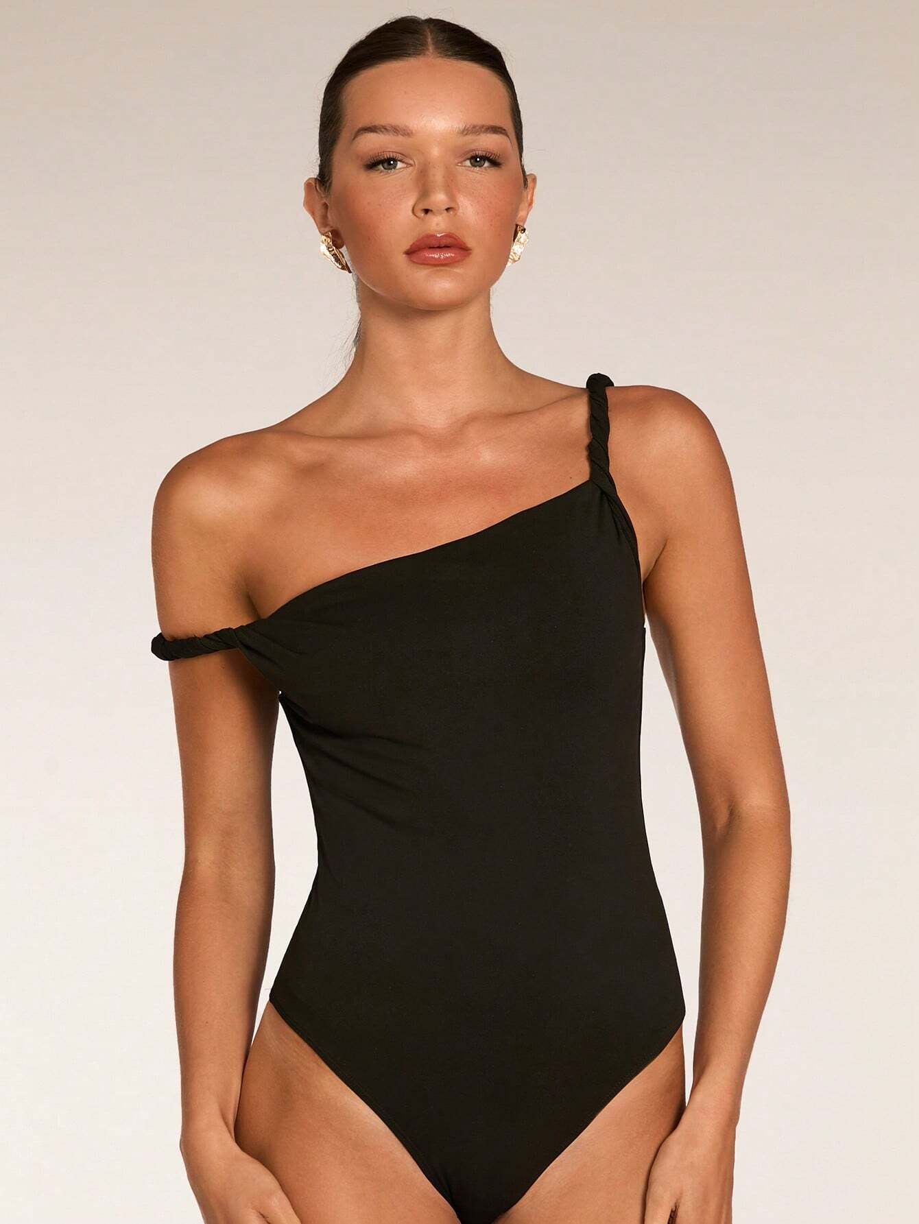 Midnight Twist One-Shoulder Swimsuit