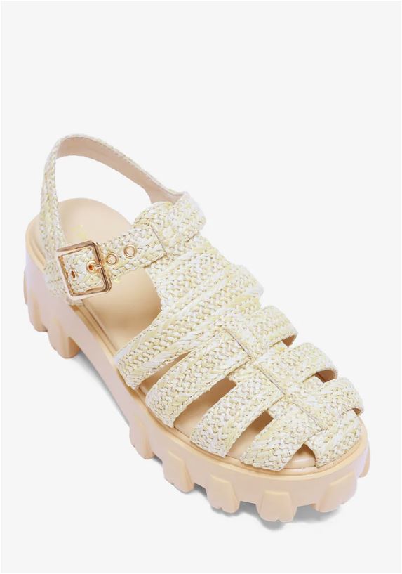 RAFFIA PLATFORM SANDAL