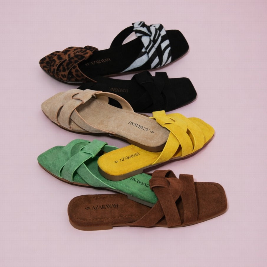 Hit N Run | Slide Sandal Square Toe Woven